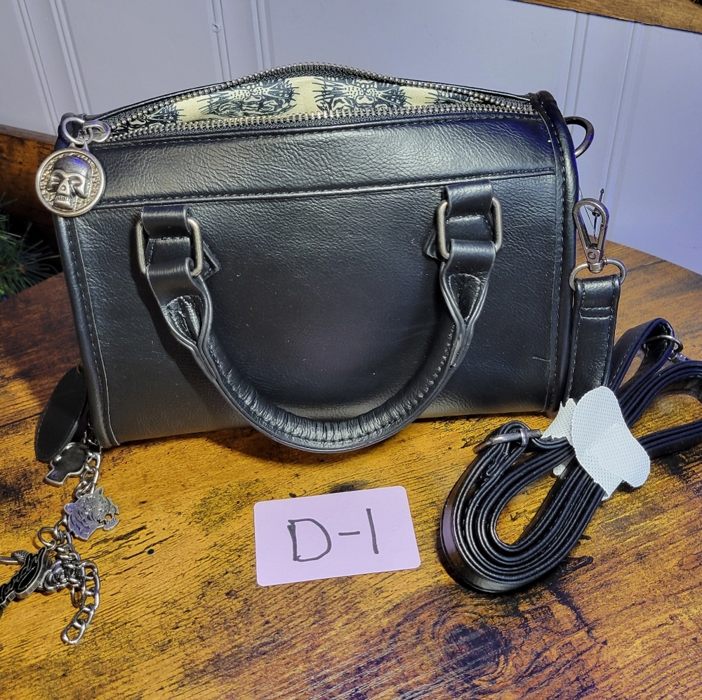 Ed Hardy women Black Satchel skull details - Picture 14 of 14